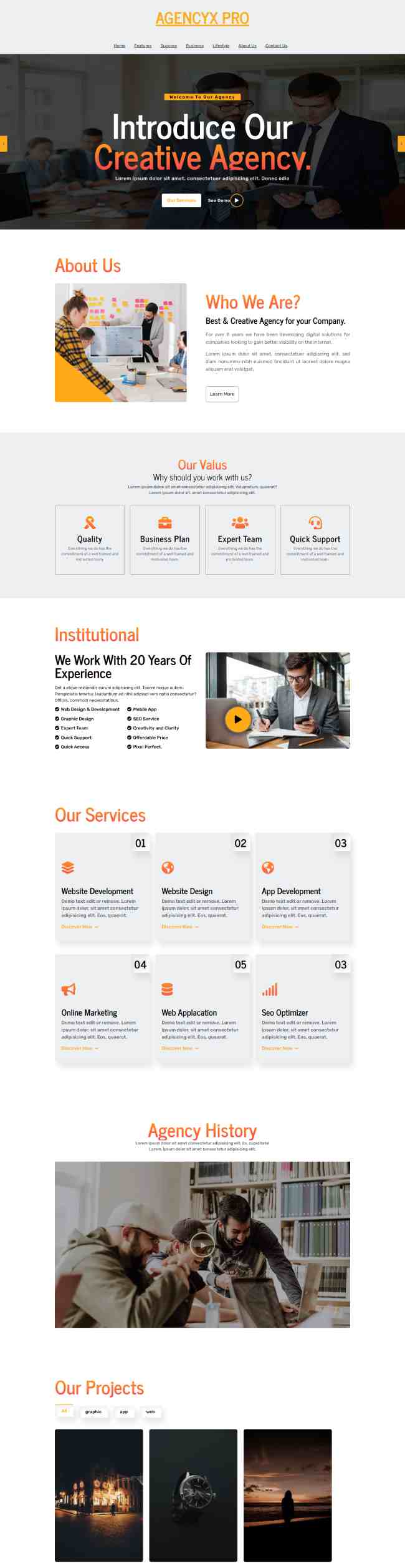AgencyX Pro Theme Demo